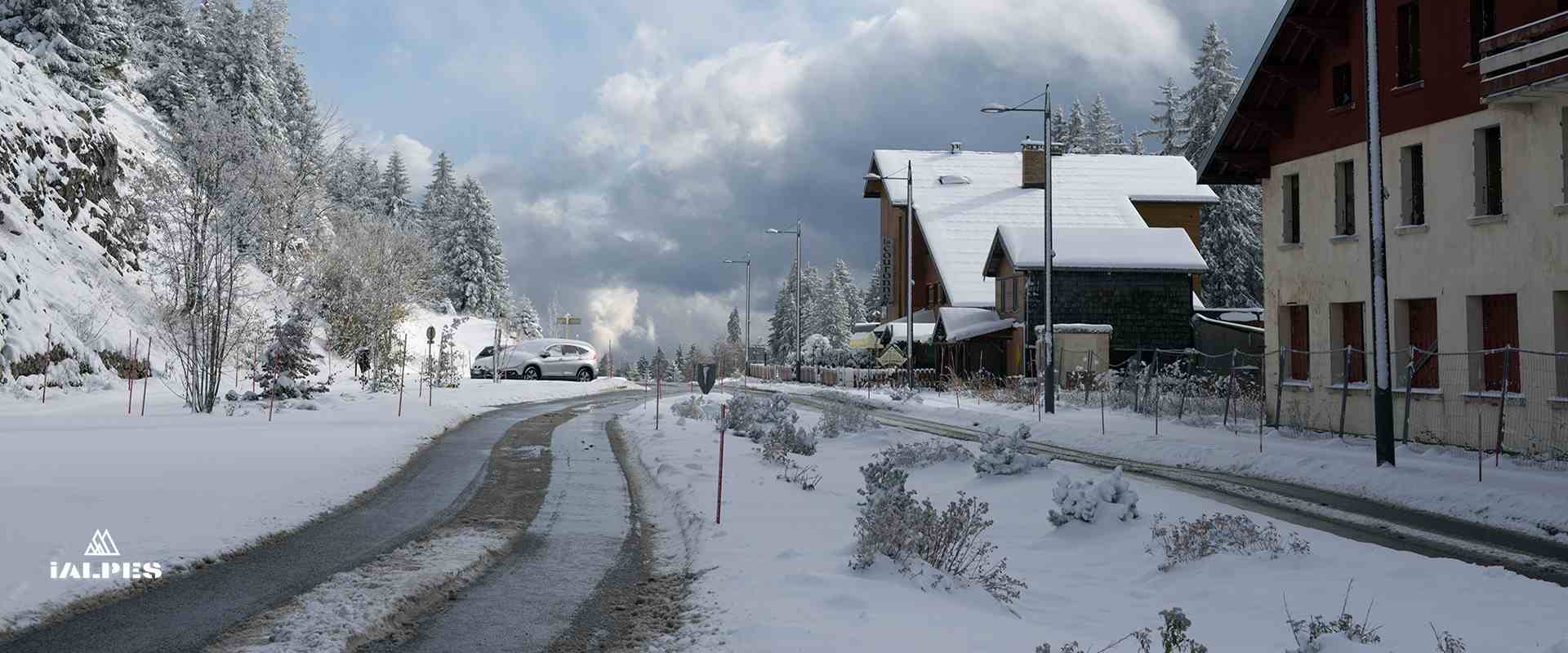 Col de la Faucille en hiver, Ain