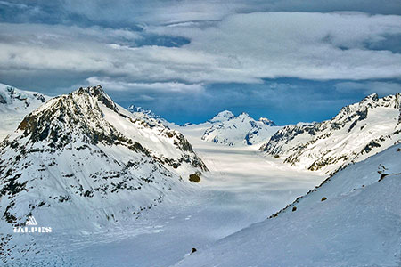 Valais: Fiesch Eggishorn panorama sur le glacier d'Alestsh.