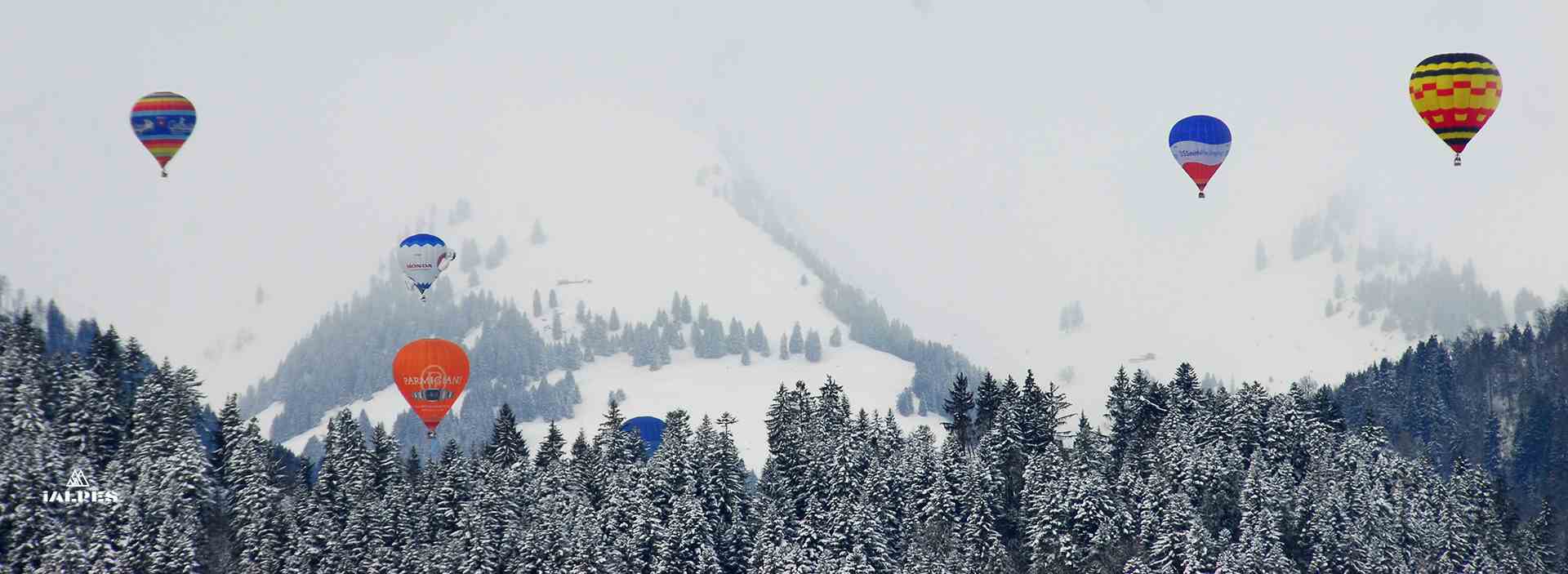 Château d'Oex, départ de mongolfières